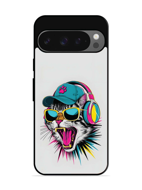 Google Pixel 9 Neon Pop Art DJ Cat Vibe