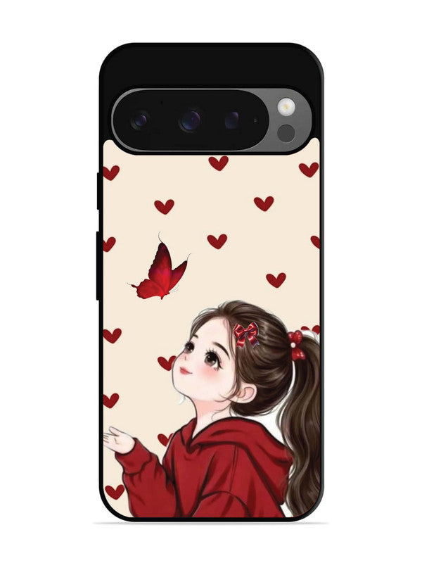 Google Pixel 9 Pro Beautiful girl with red butterfly