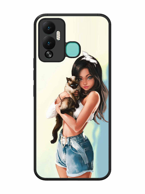 Infinix Hot 12 Play Cute Girl with Cat