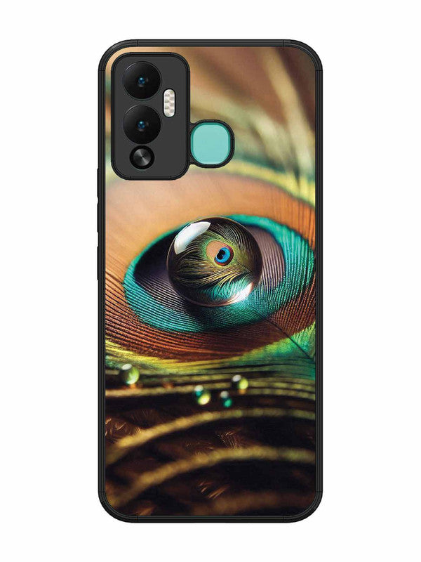 Infinix Hot 12 Play Water Drop On Peacock Feather