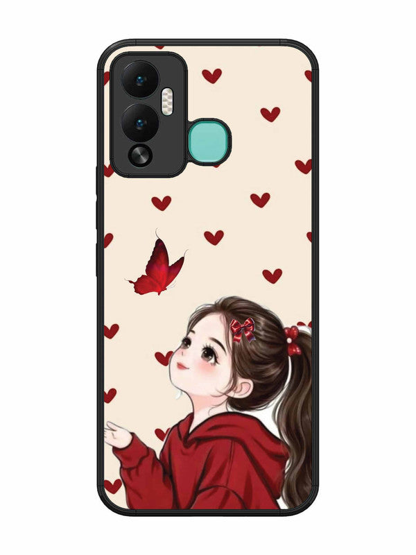 Infinix Hot 12 Play Beautiful girl with red butterfly