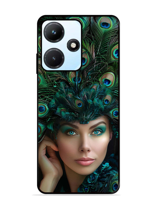 Infinix Hot 30i Girl with peacock feather Crown