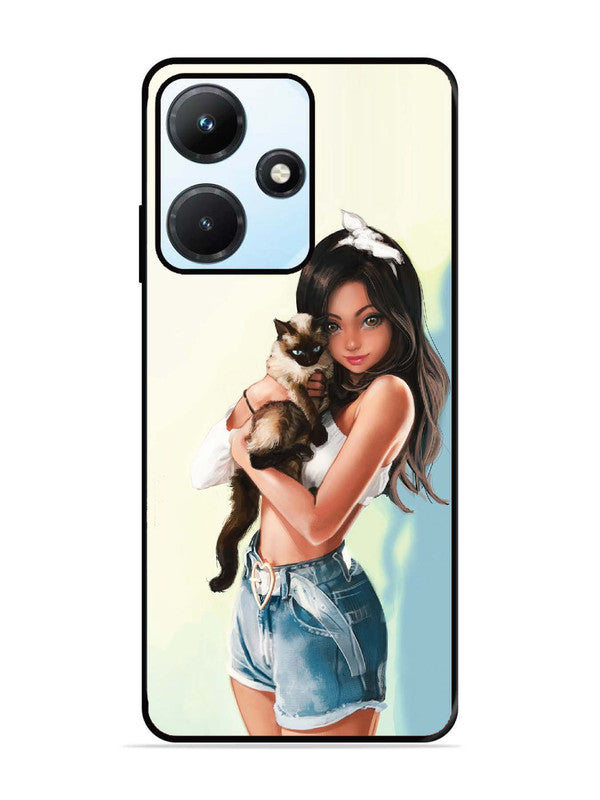 Infinix Hot 30i Cute Girl with Cat