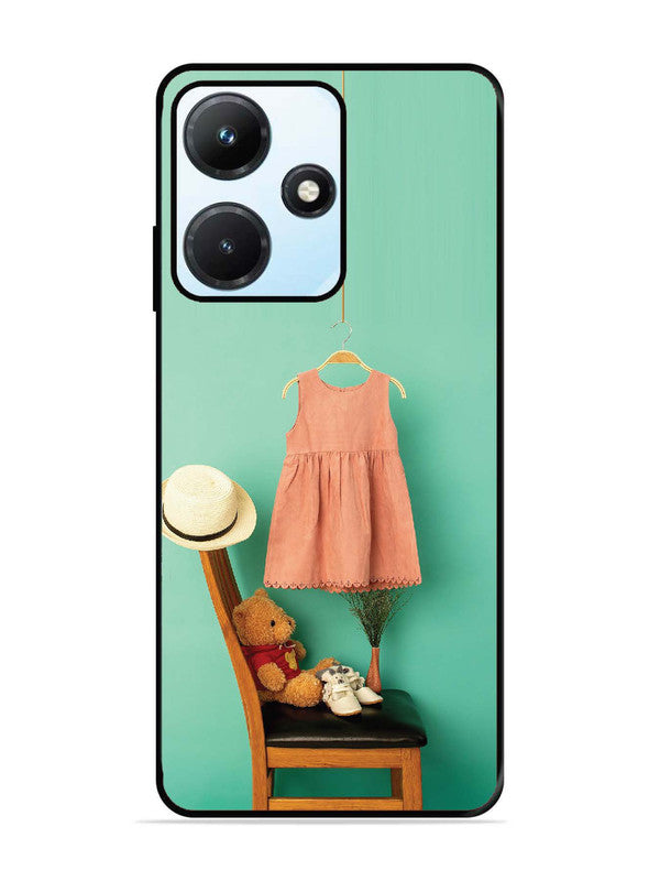 Infinix Hot 30i Trendy dress for girl near toy bear