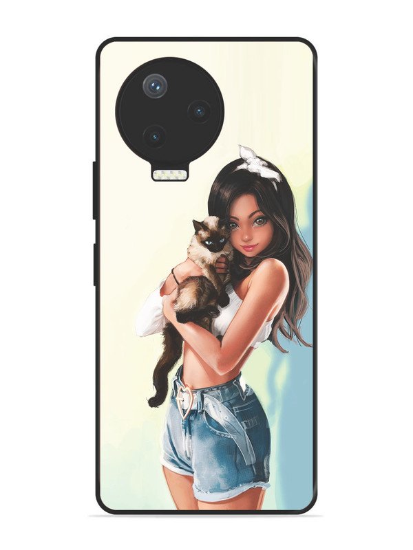 Infinix Note 12 Pro 4G Cute Girl with Cat