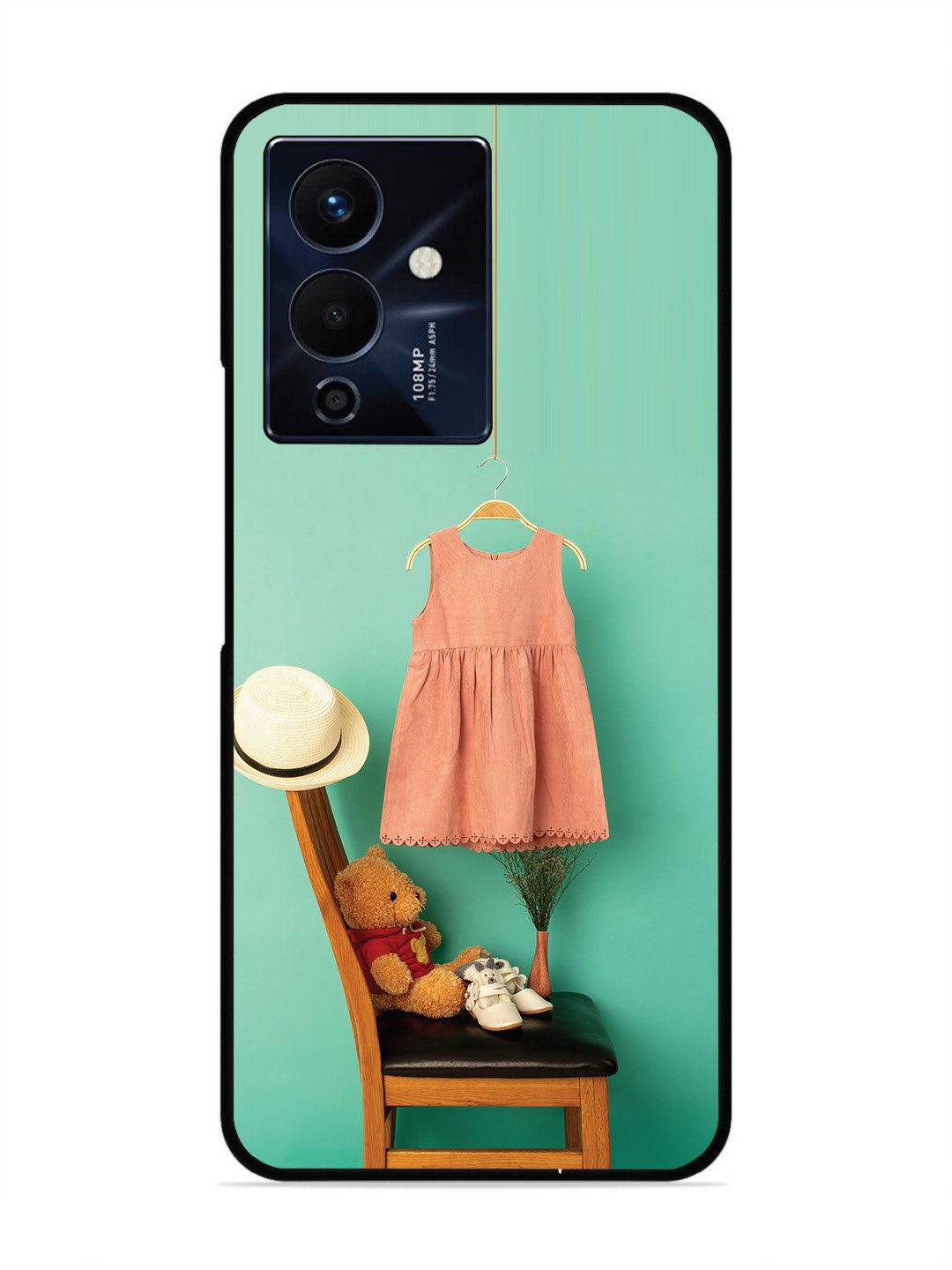Infinix Note 12 Pro 5G Trendy dress for girl near toy bear