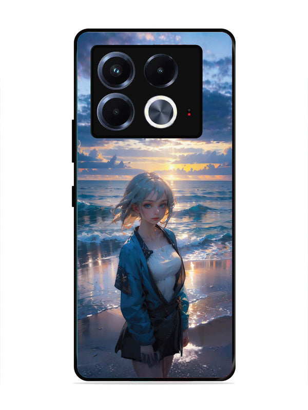 Infinix Note 40 5G Anime Girl Beach Ocean Waves