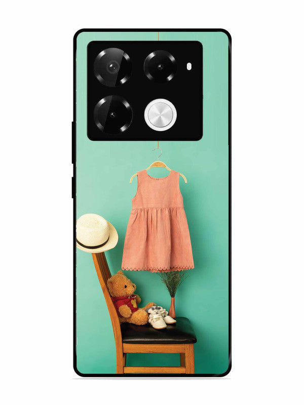Infinix Note 40 Pro Plus 5G Trendy dress for girl near toy bear