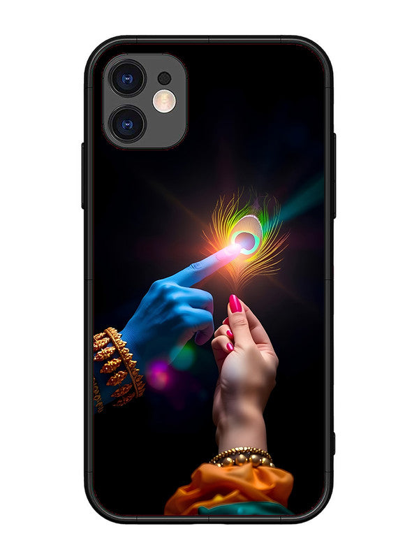 iPhone 11 | 2D Metal | Radha Krishna touching feather | IP-11-454