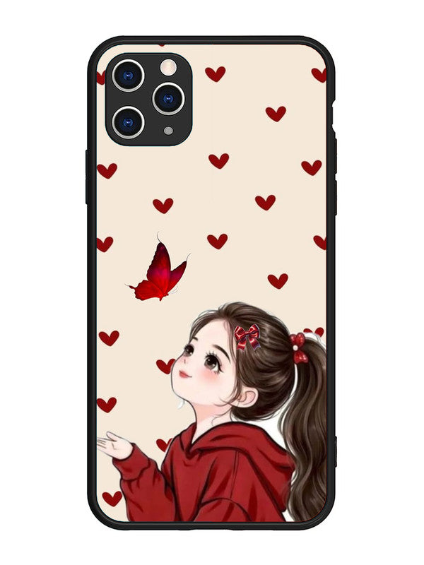 iPhone 11 Pro Max Beautiful girl with red butterfly