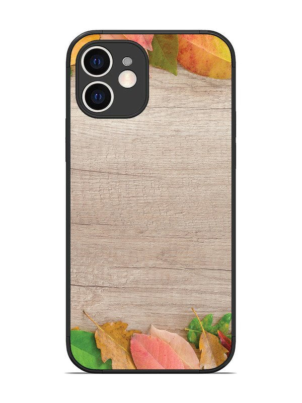 iPhone 12 Autumn Leafs On Wooden Table