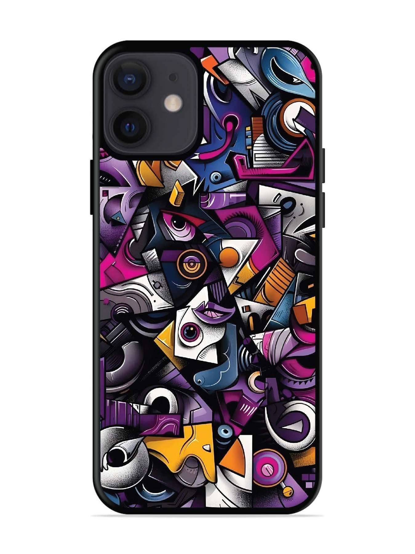 iPhone 12 Mini Abstract Geometric Graffiti Chaos