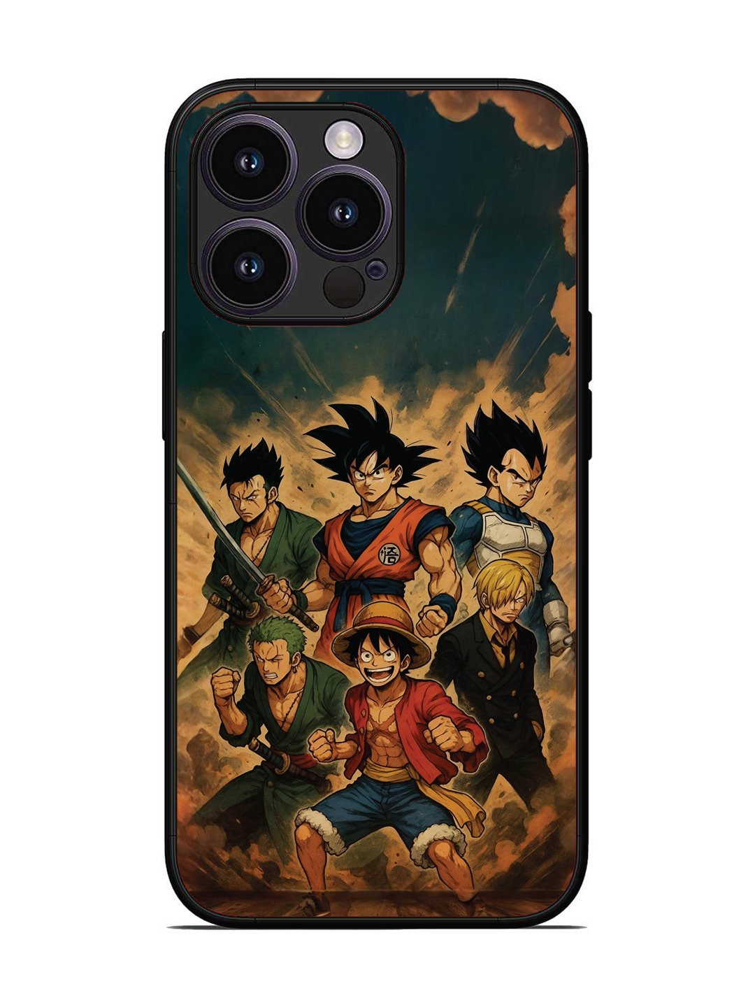 iPhone 14 Pro OnePiece n Dragon Ball Z in one team