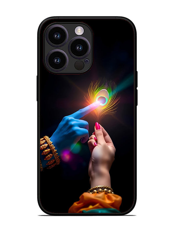 iPhone 13 Pro | 2D Metal | Radha Krishna touching feather | IP-13P-454