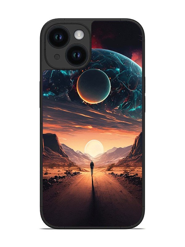 iPhone 15 Sunset with space scene