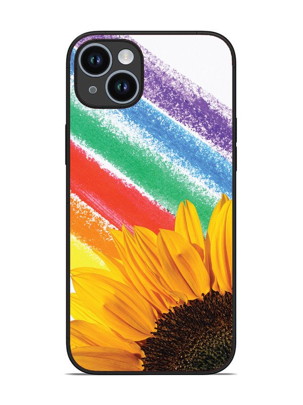 iPhone 14 Plus Sunflower on Colourful Lines