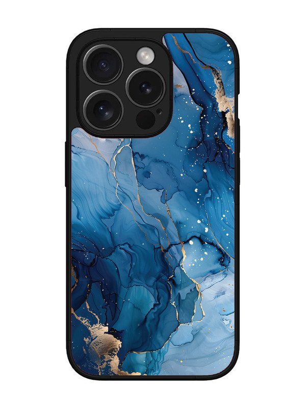 iPhone 15 Pro Max Oceanic Pattern with Golden Sprinkles