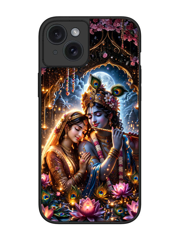 iPhone 15 Plus | 2D Metal | Radha Krishna Enjoying Flute 2 | IP-15Pl-461