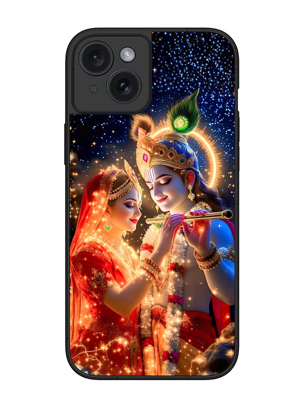 iPhone 15 Plus | 2D Metal | Radha Krishna posing with flute | IP-15Pl-462