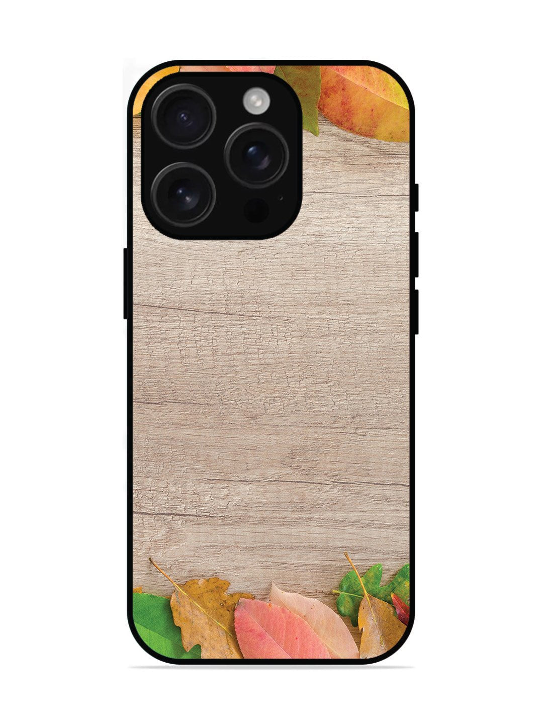 iPhone 16 Pro Autumn Leafs On Wooden Table