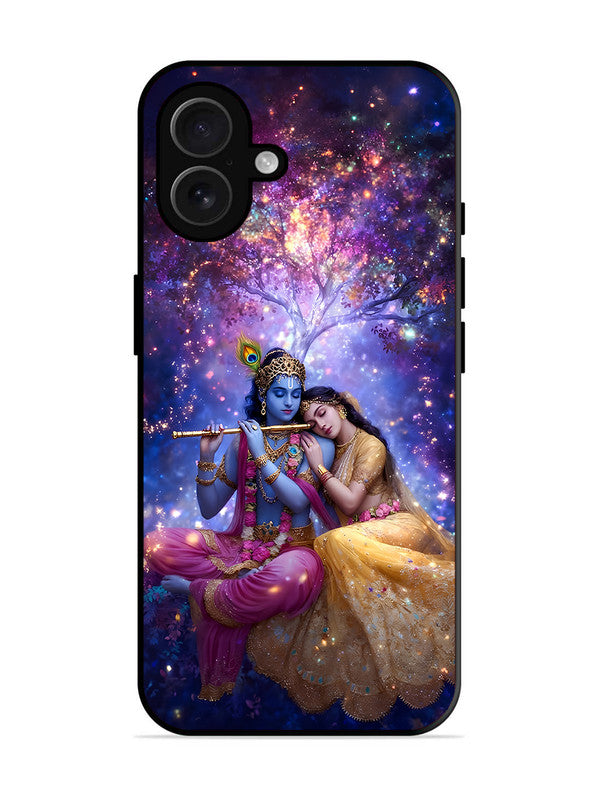 iPhone 16 Plus | 2D Metal | Radha Krishna Enjoying Flute | IP-16Pl-459