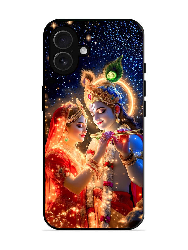 iPhone 16 Plus | 2D Metal | Radha Krishna posing with flute | IP-16Pl-462