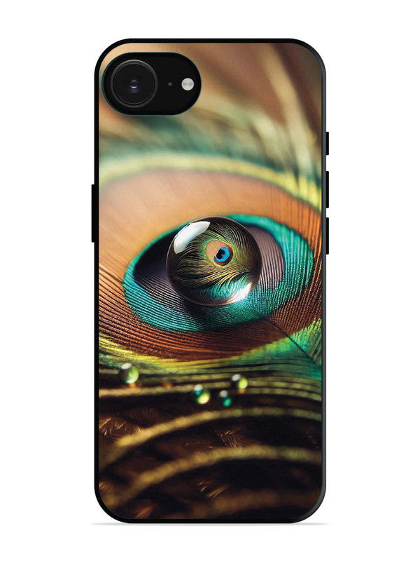 iPhone 16e Water Drop On Peacock Feather