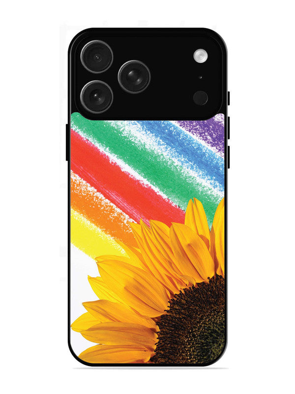iPhone 17 Pro Sunflower on Colourful Lines