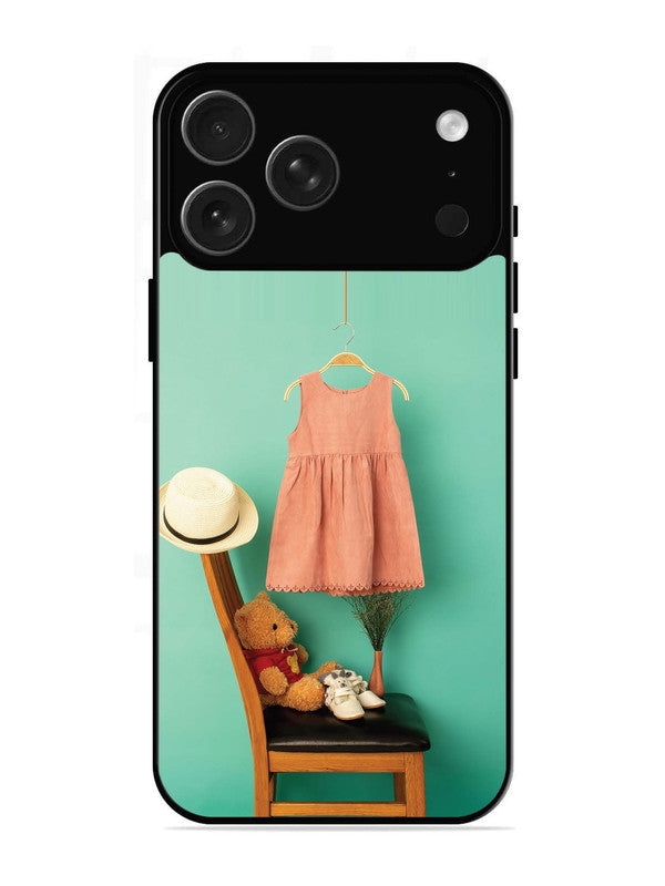 iPhone 17 Pro Trendy dress for girl near toy bear