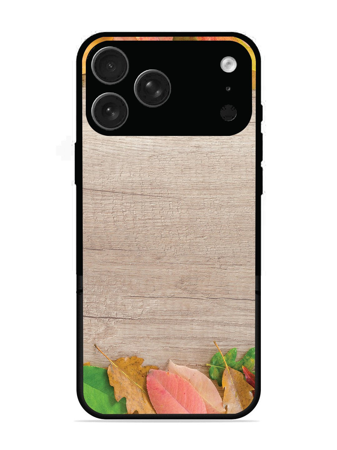 iPhone 17 Pro Max Autumn Leafs On Wooden Table