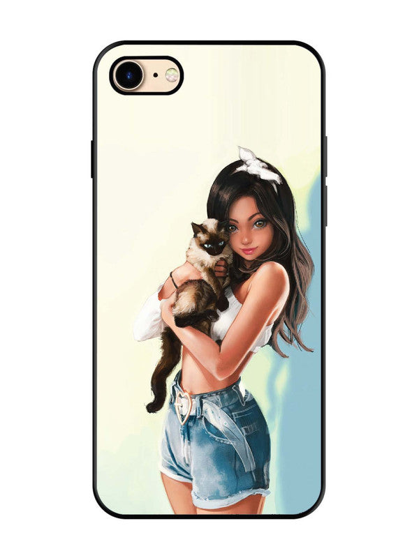iPhone 7 Cute Girl with Cat