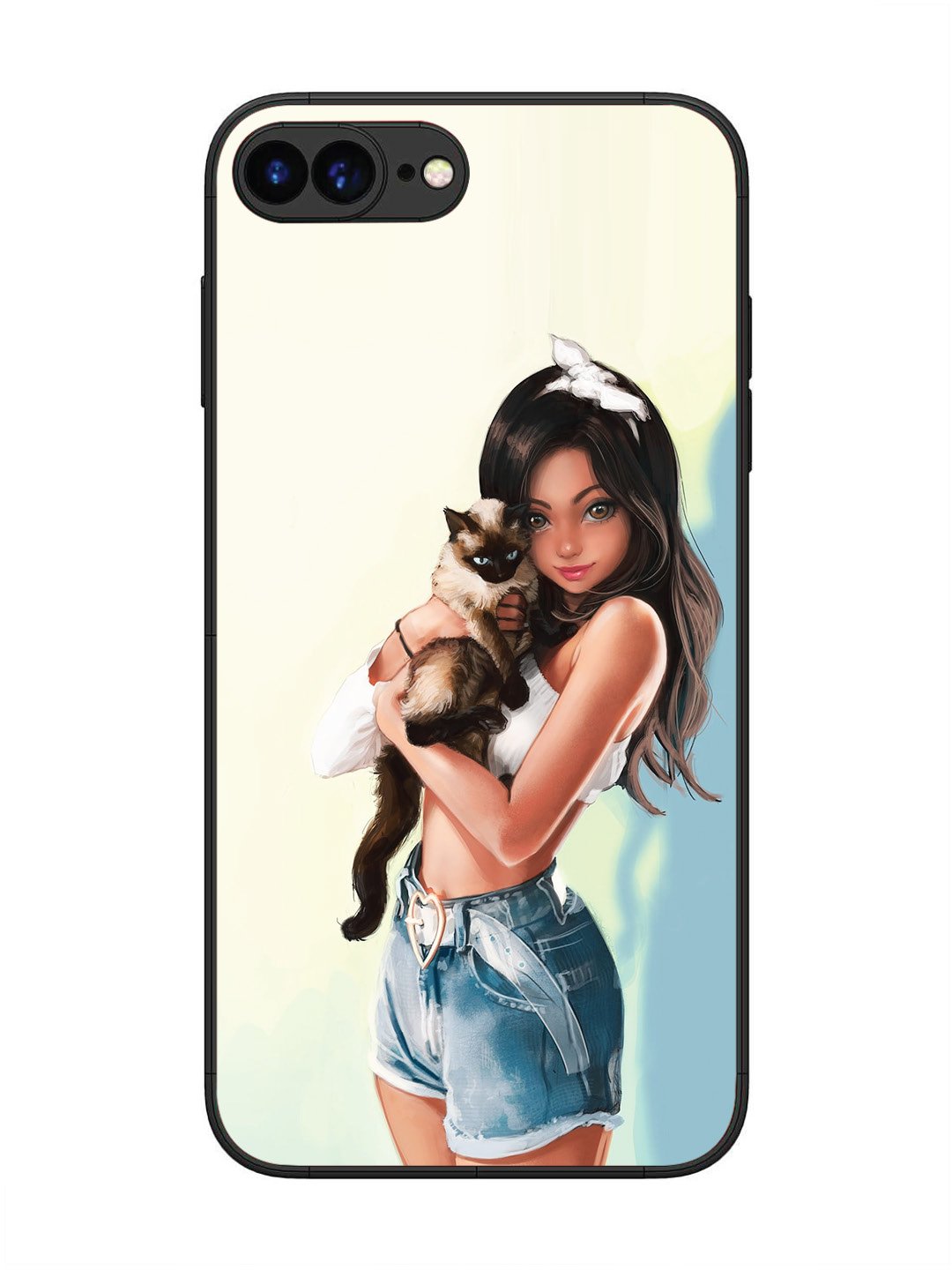 iPhone 8 Plus Cute Girl with Cat