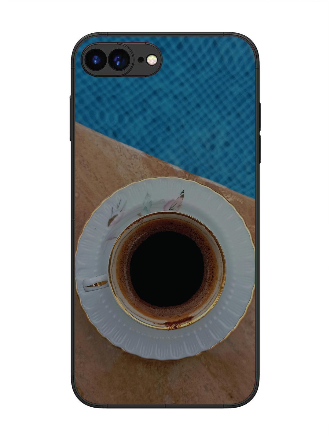iPhone 8 Plus Black Tea Cup Saucer