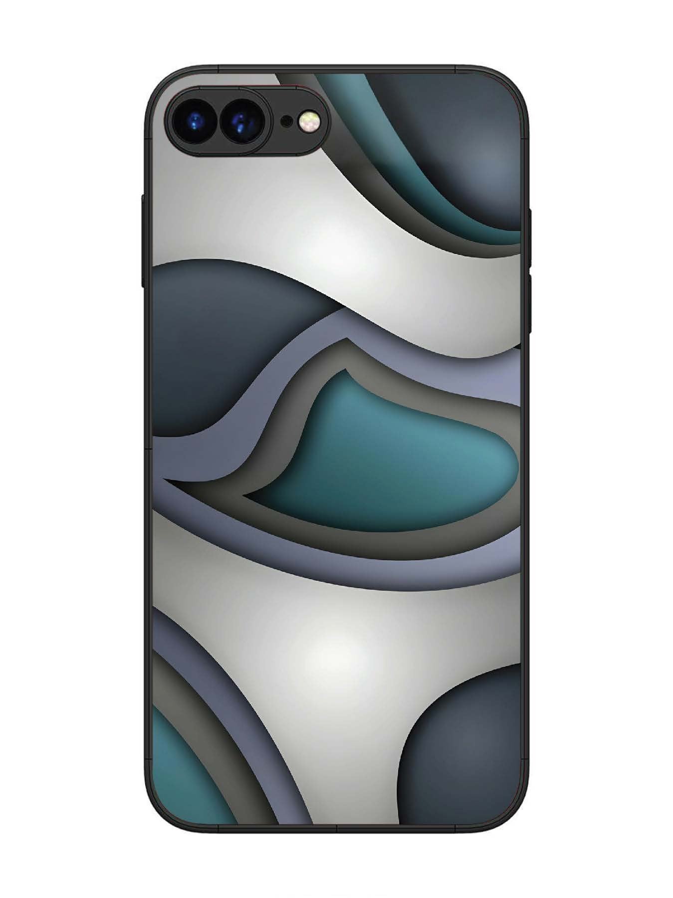 iPhone 7 Plus Slate Blue Gradient Wave