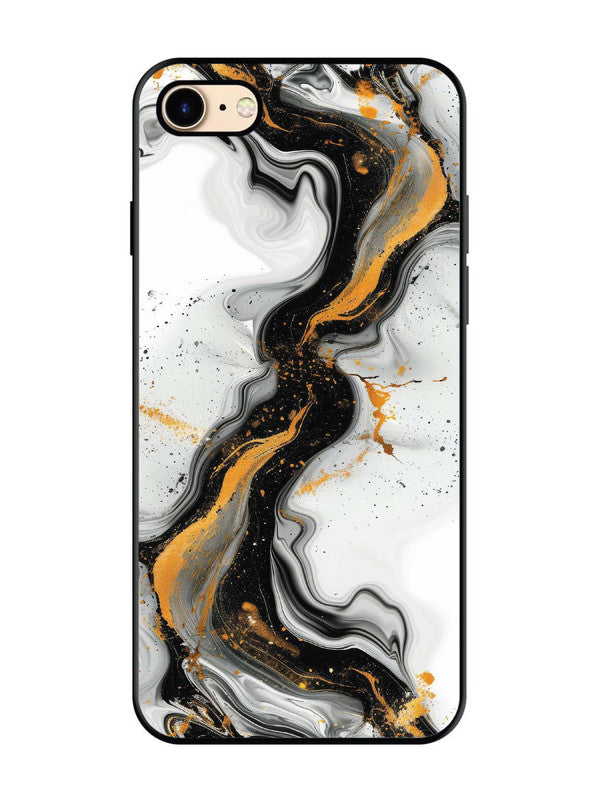 iPhone 8 Black And Golden Marble Essence