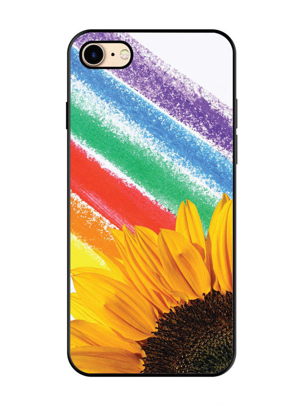 iPhone 8 Sunflower on Colourful Lines