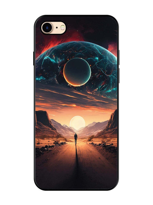 iPhone 8 Sunset with space scene