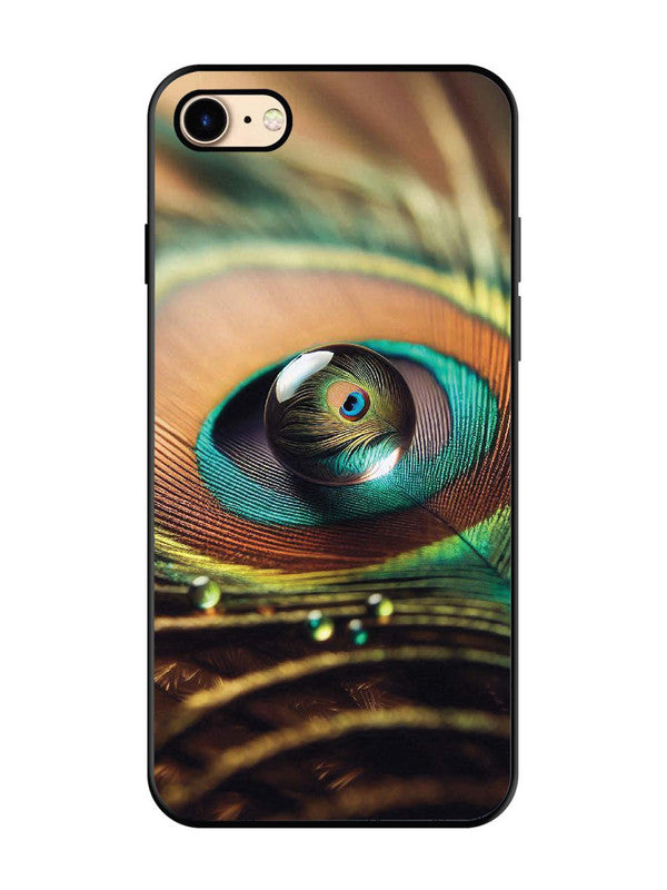 iPhone 8 Water Drop On Peacock Feather