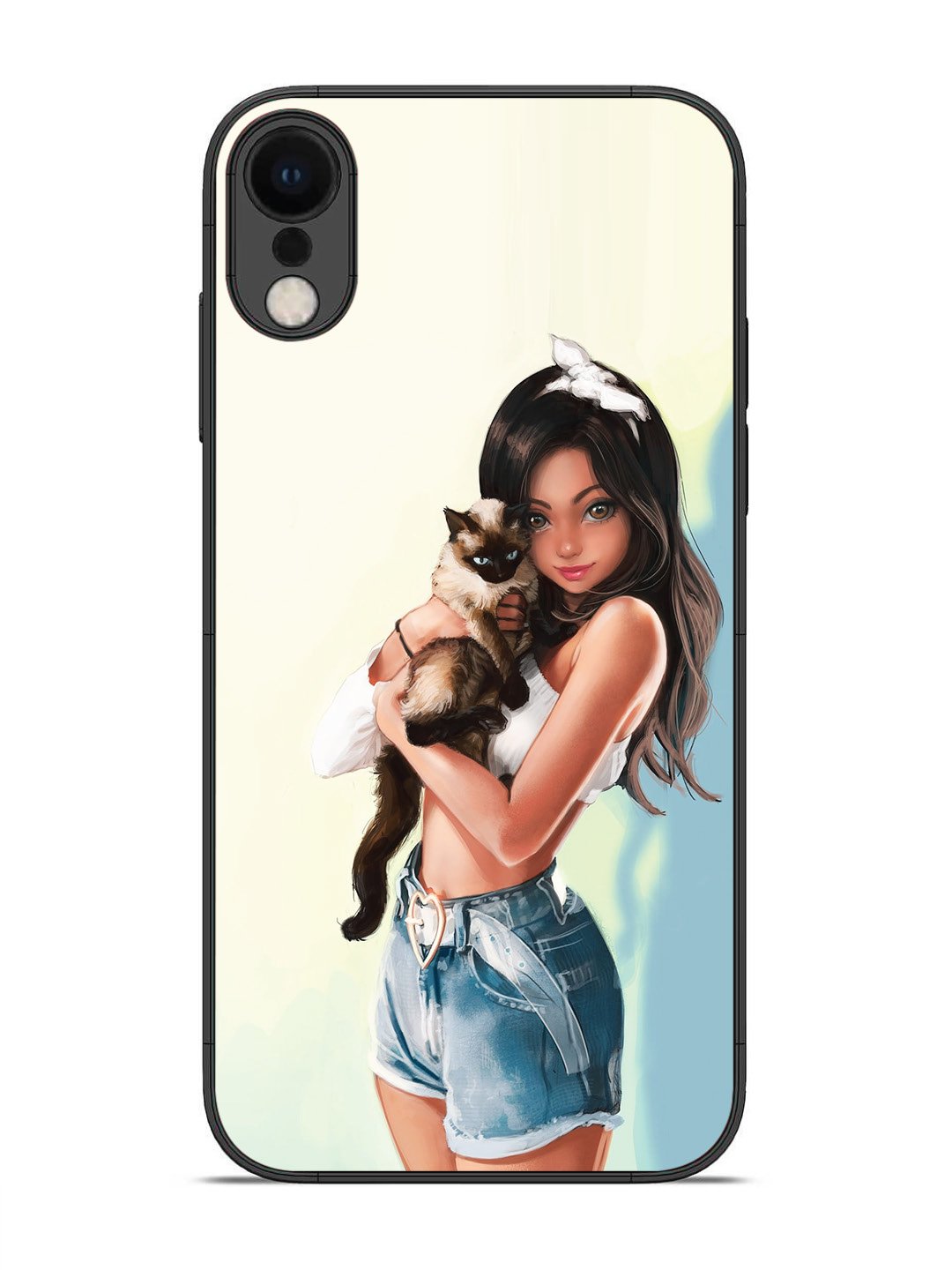 iPhone X Cute Girl with Cat