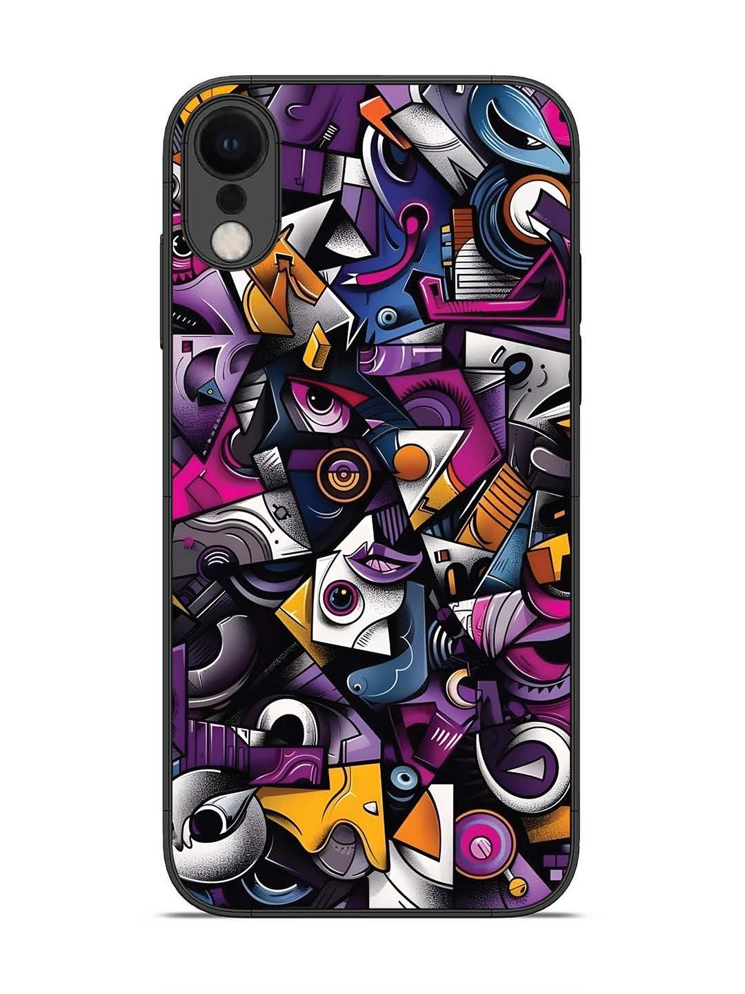 iPhone XR Abstract Geometric Graffiti Chaos