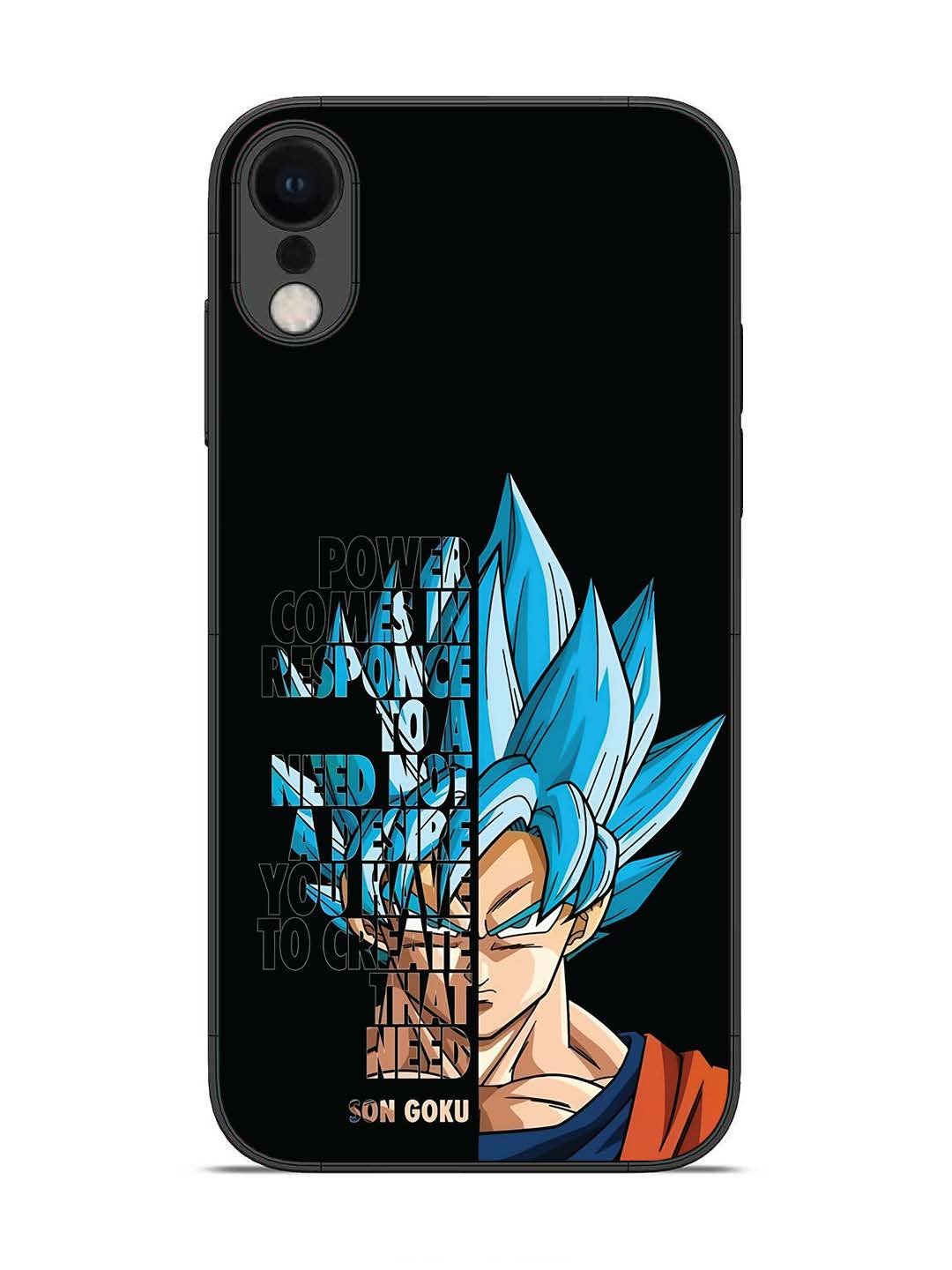 iPhone XR Son of Goku Blue Motivational Art