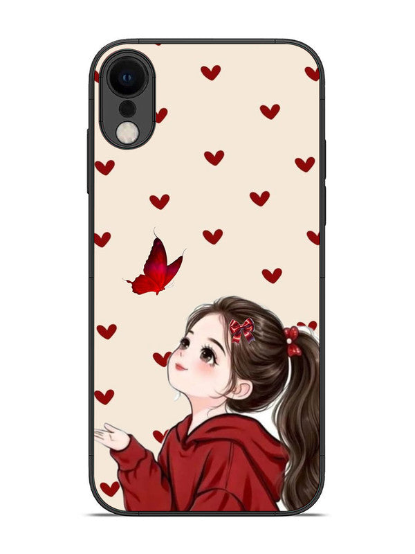 iPhone XR Beautiful girl with red butterfly