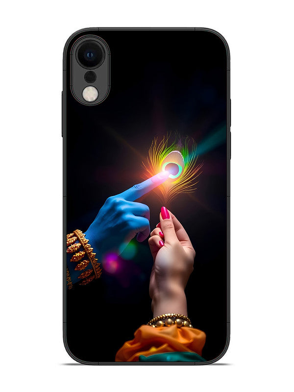 iPhone XR | 2D Metal | Radha Krishna touching feather | IP-XR-454