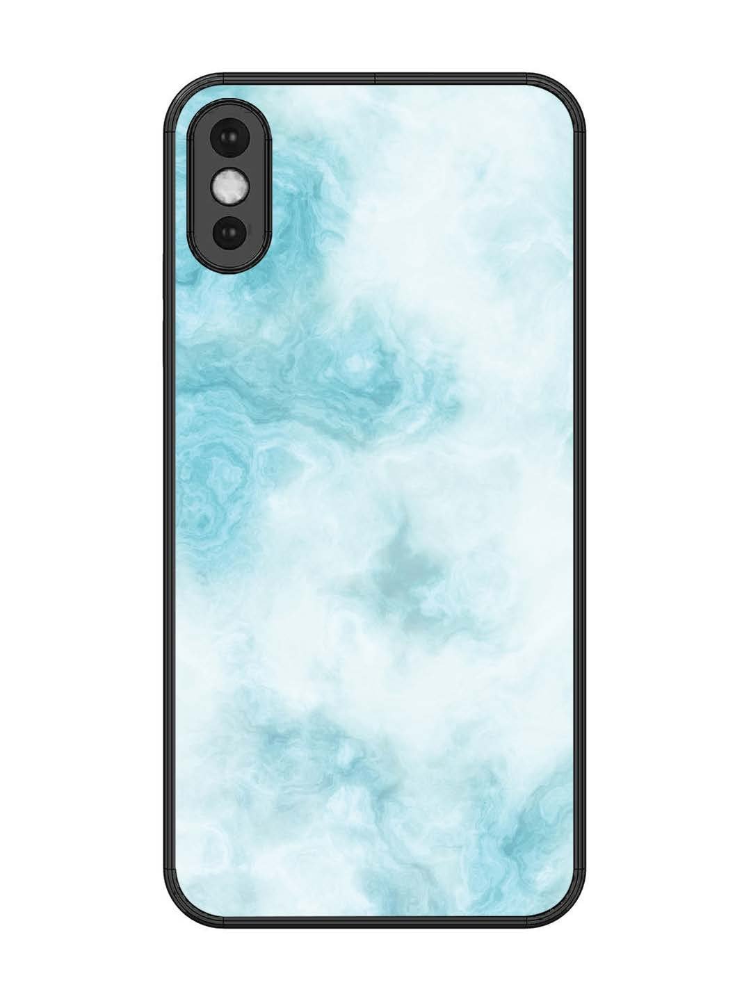 iPhone XS Max Light Blue with White Ocean Marble