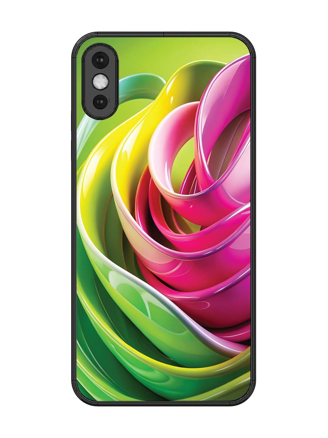 iPhone XS Max Vibrant Swirl Glossy Ribbon Art