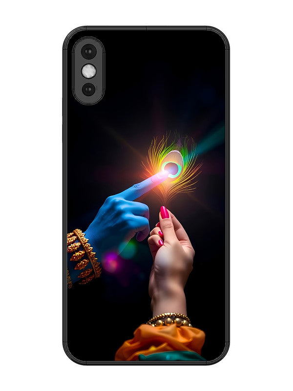 iPhone XS Max | 2D Metal | Radha Krishna touching feather | IP-XSM-454