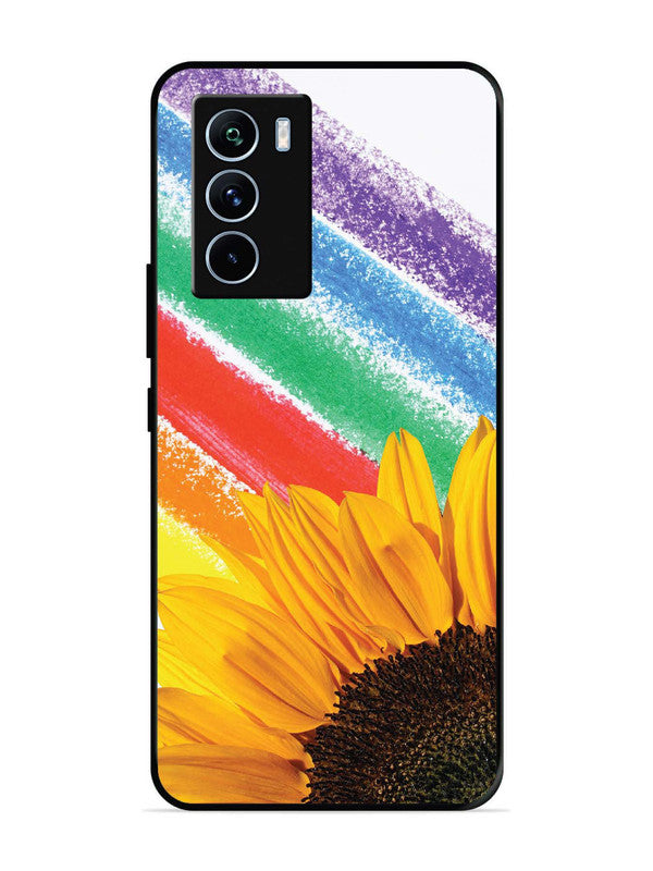 iQoo 9 SE Sunflower on Colourful Lines