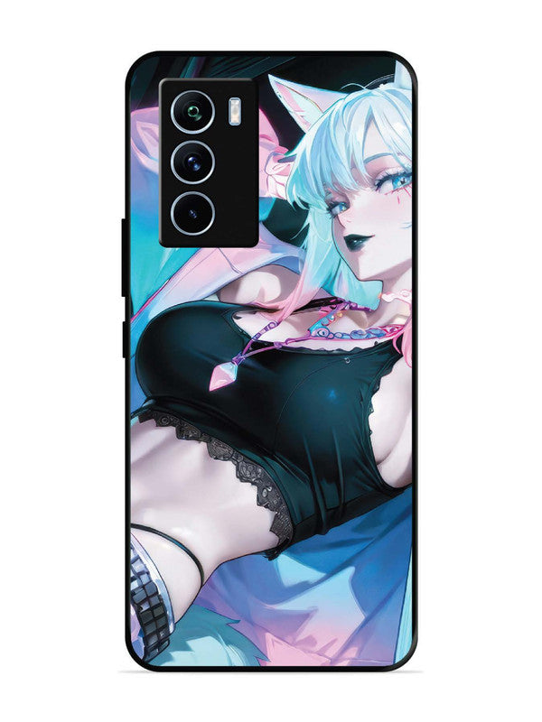 iQoo 9 SE anime girl fox headpohone white Hair