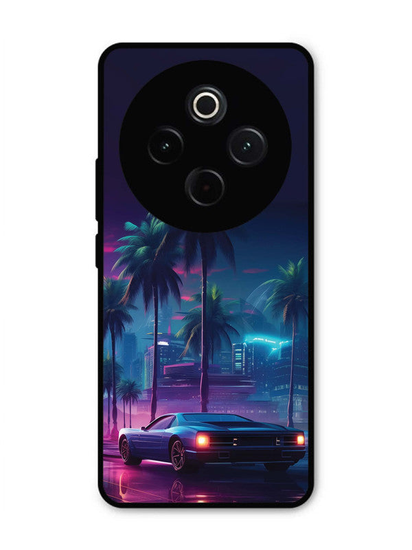 Iqoo Z10 5G sunset-sports-car-city-palm-trees