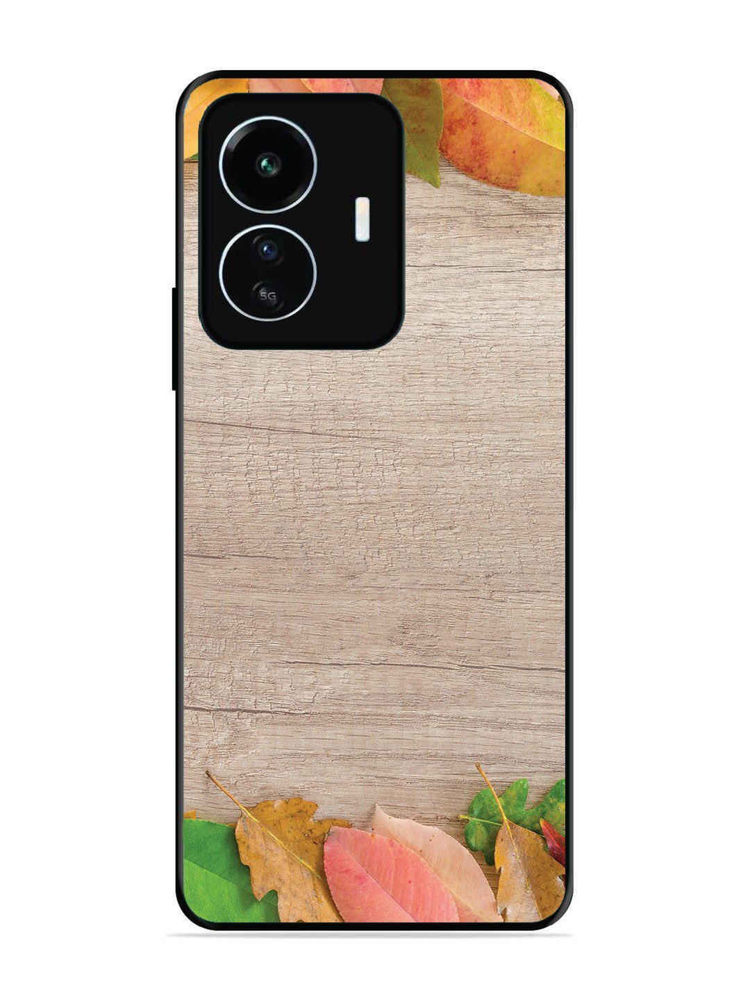 Iqoo Z6 Lite Autumn Leafs On Wooden Table